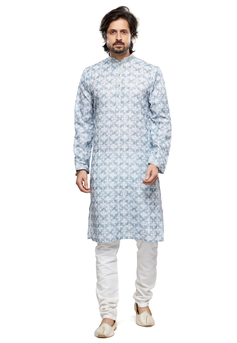 Sky Blue Cotton Kurta Pajama 280952