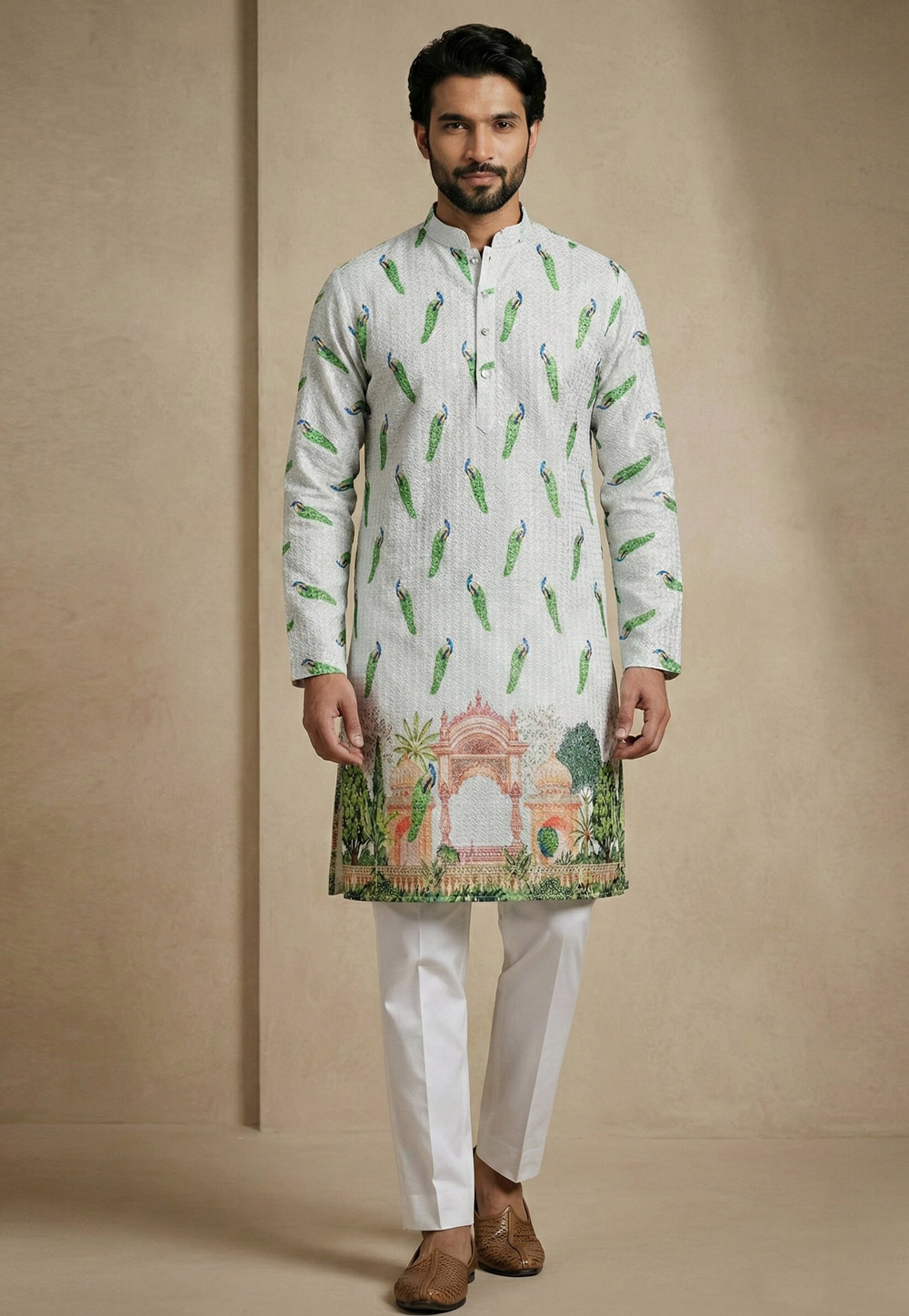 Sky Blue Cotton Kurta Pajama 325384