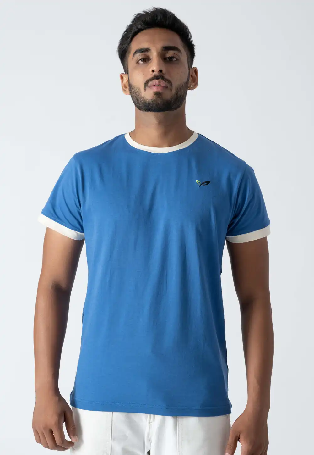 Sky Blue Cotton Mens T-Shirt 313229