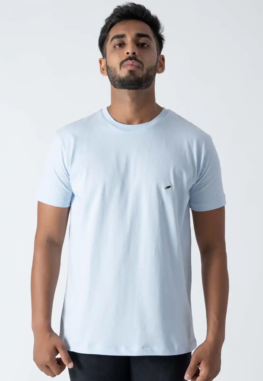 Sky Blue Cotton Mens T-Shirt 313237