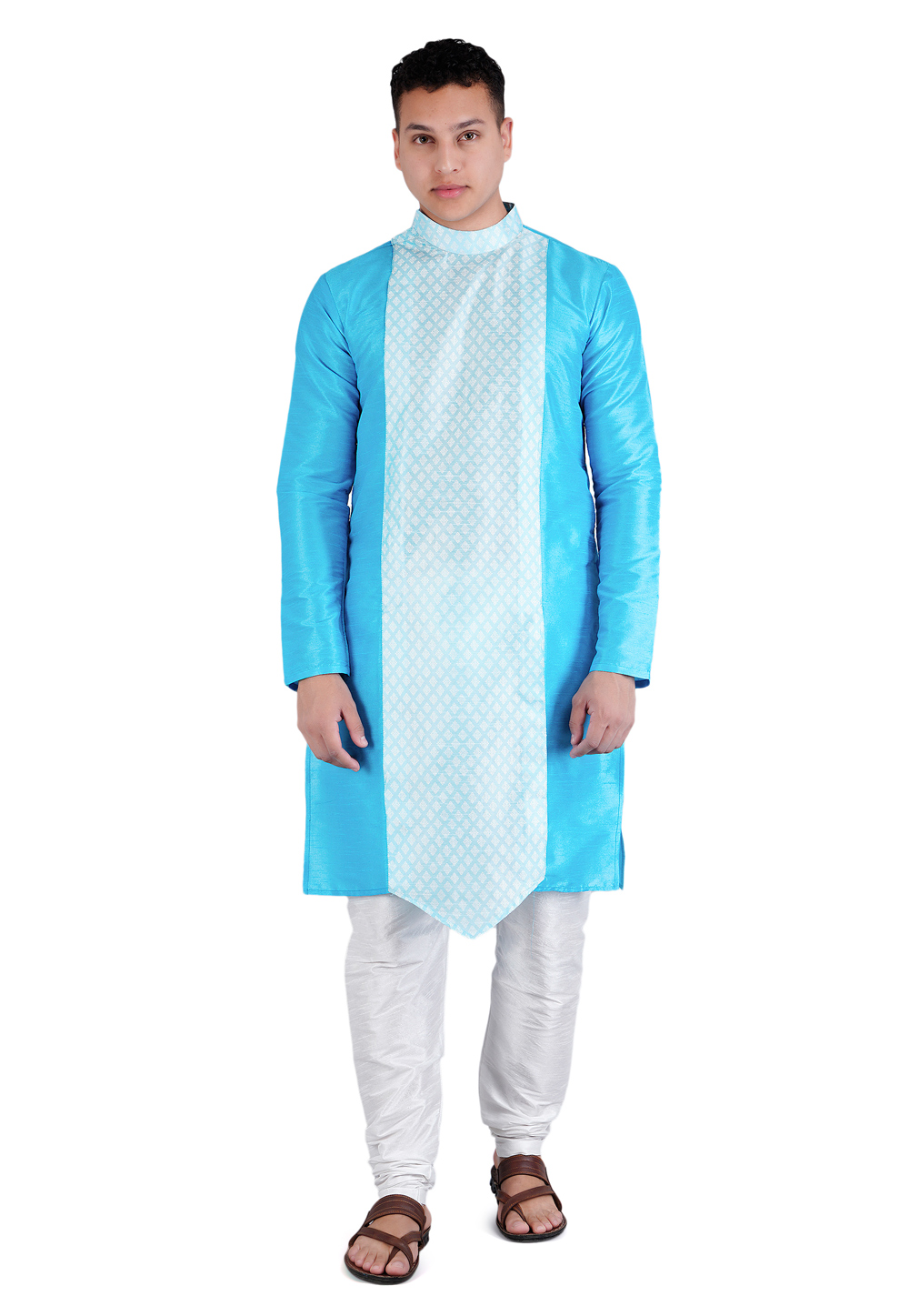 Sky Blue Dupion Silk Kurta Pajama 278230