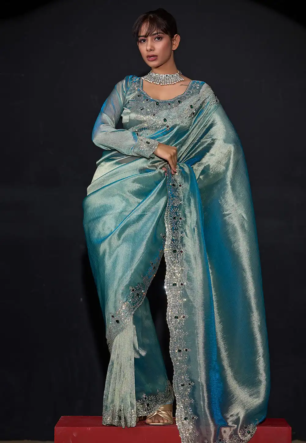 Sky Blue Kanjivaram Silk Saree 327606