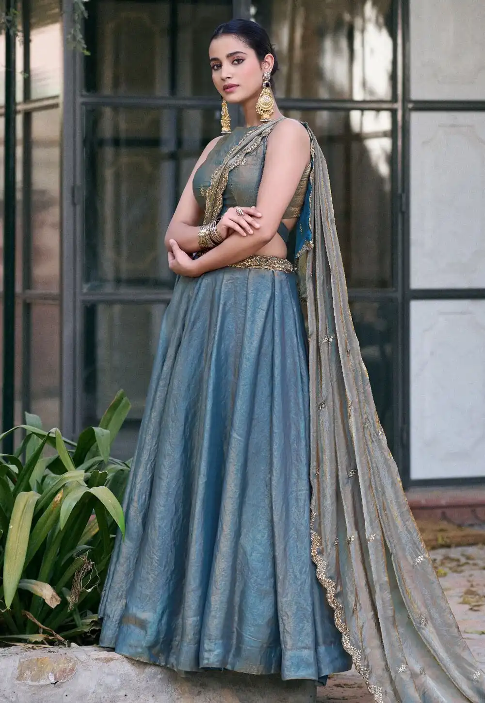 Sky Blue Silk Lehenga Choli 329107
