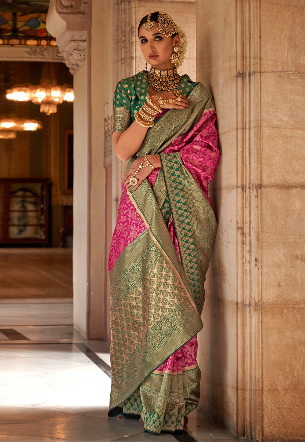 Pink Silk Saree With Blouse 274885