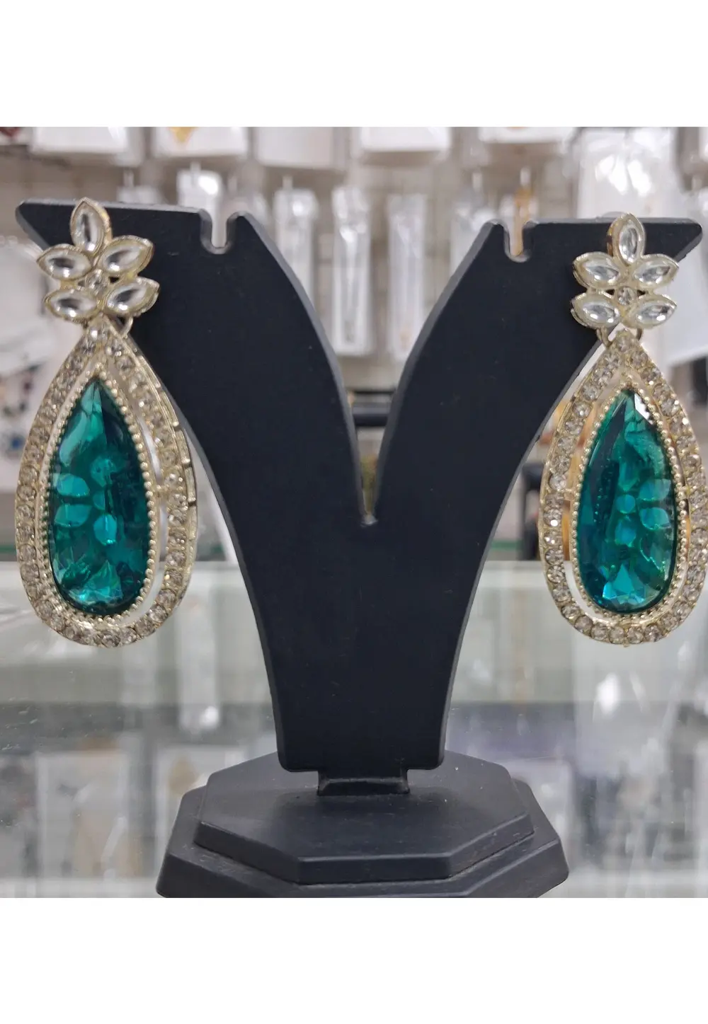 Teal Alloy Earrings 331368