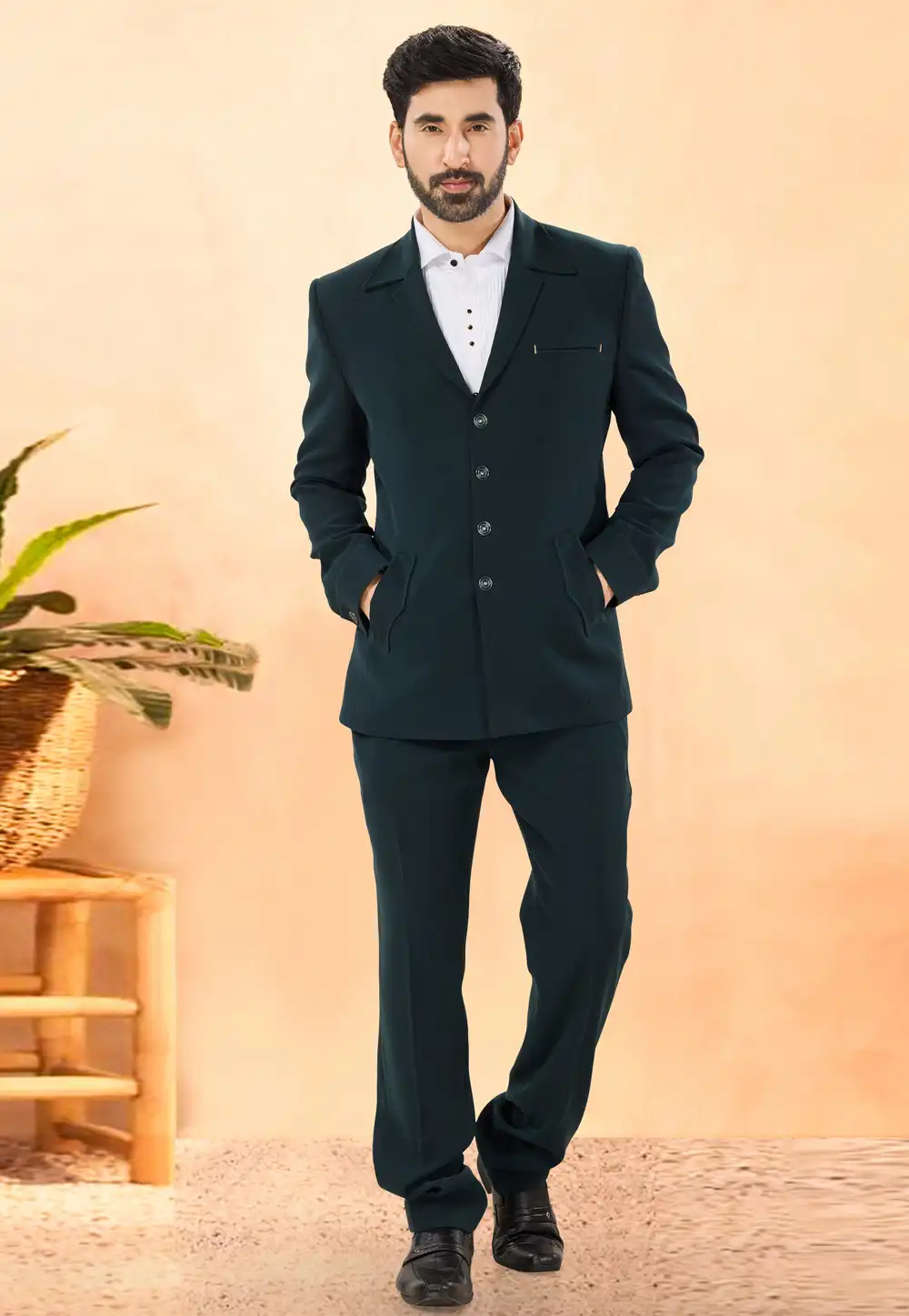 Teal Rayon Tuxedos Suit 306128