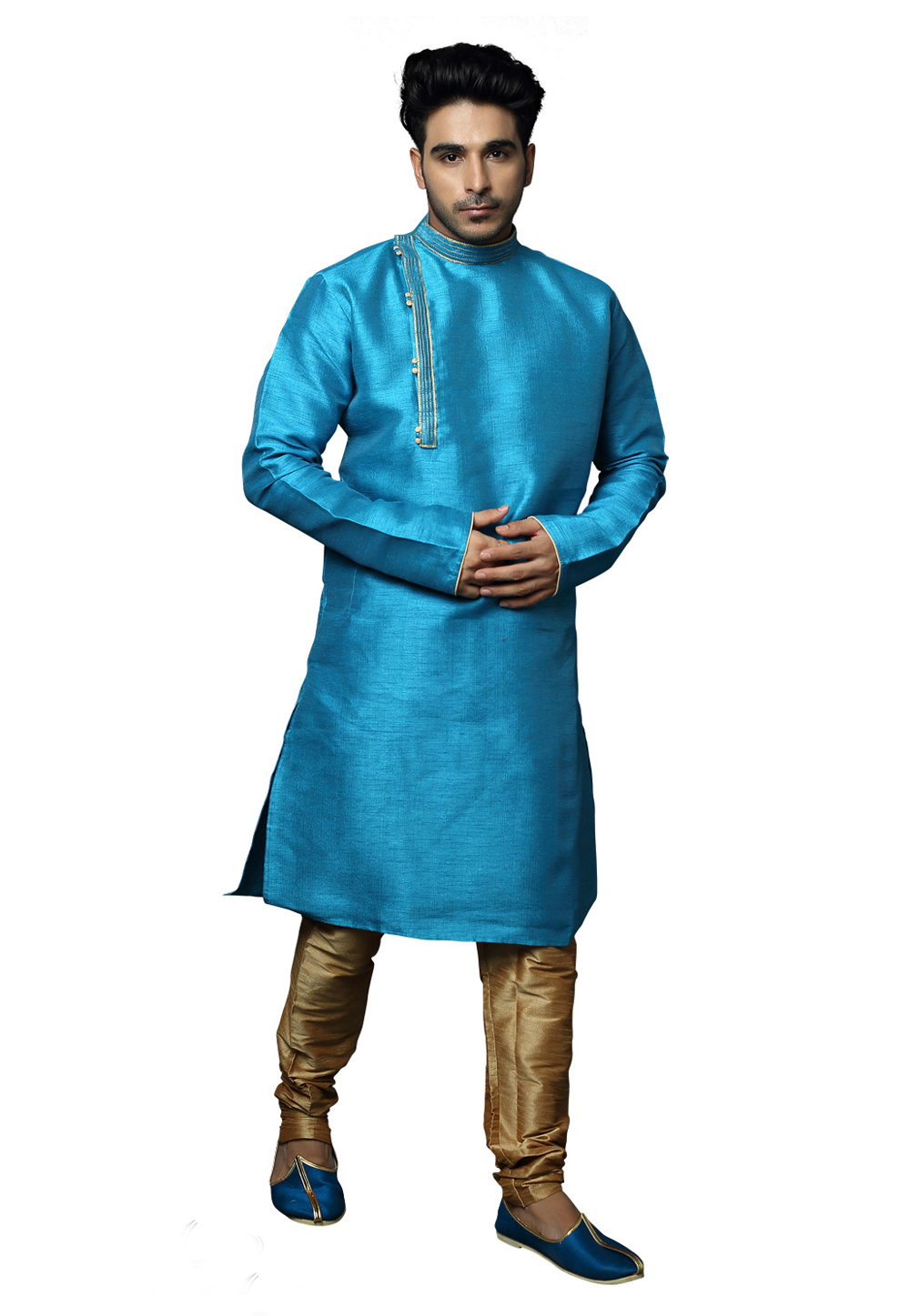 Aqua Silk Readymade Kurta Pajama 180334