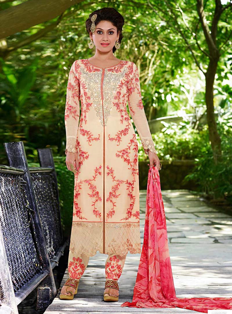 Manjari Phadnis Beige Georgette Pakistani Style Suit 71945