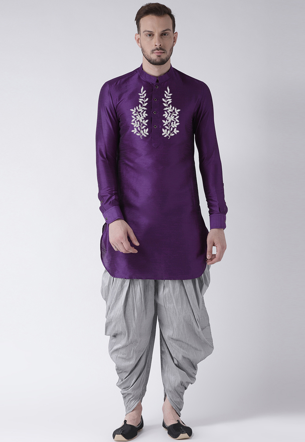 Violet Dupion Silk Dhoti Kurta 304901