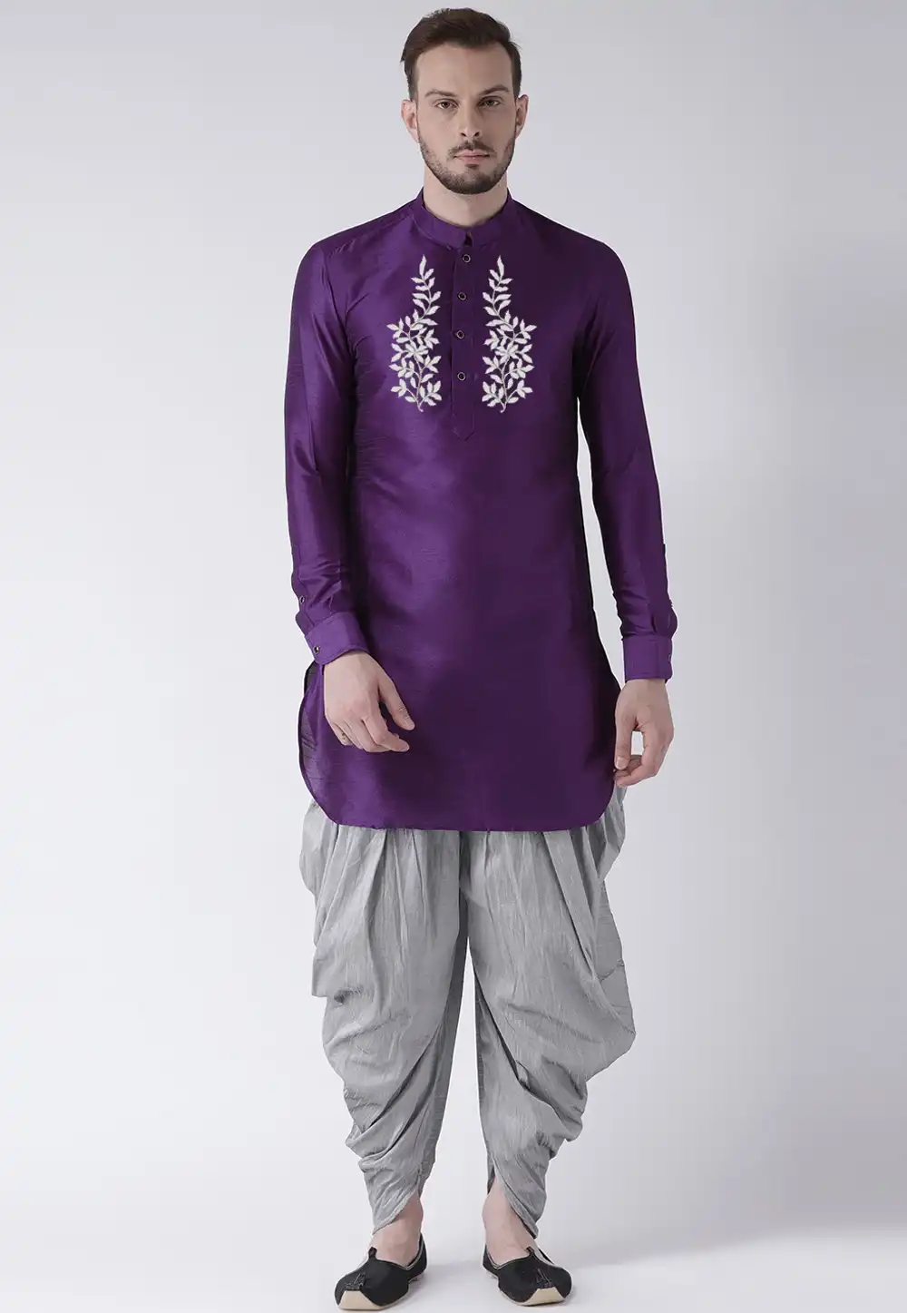 Violet Dupion Silk Dhoti Kurta 304901