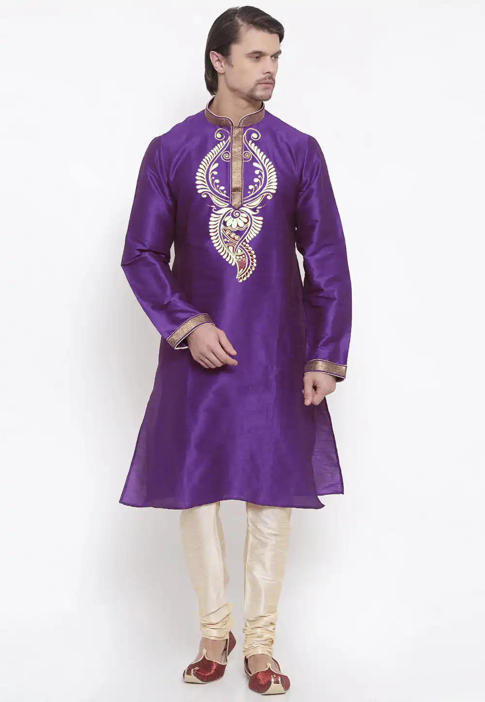 Violet Dupion Silk Kurta Pajama 305153