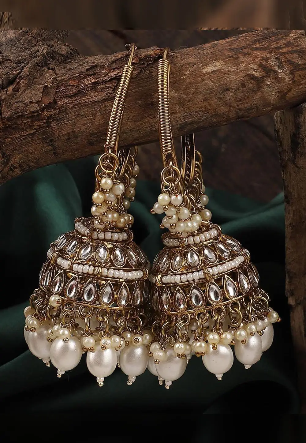 White Alloy Earrings 331239
