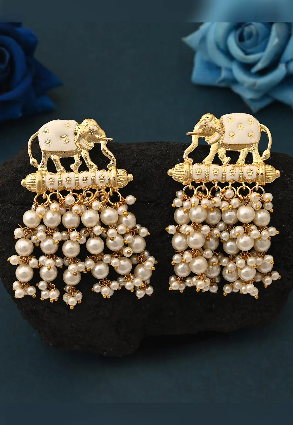 White Alloy Earrings 332050
