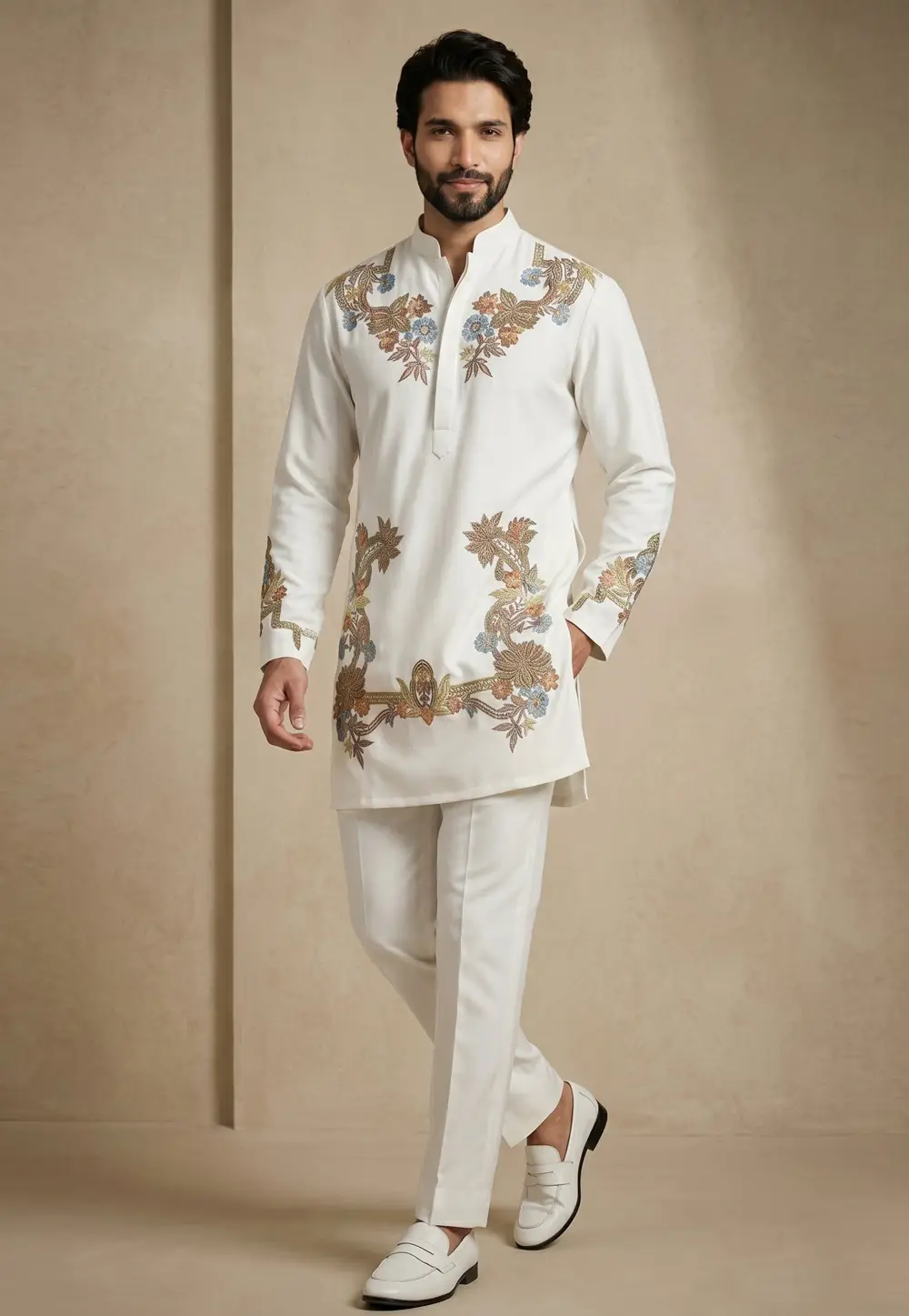 White Armani Kurta Pajama 331255