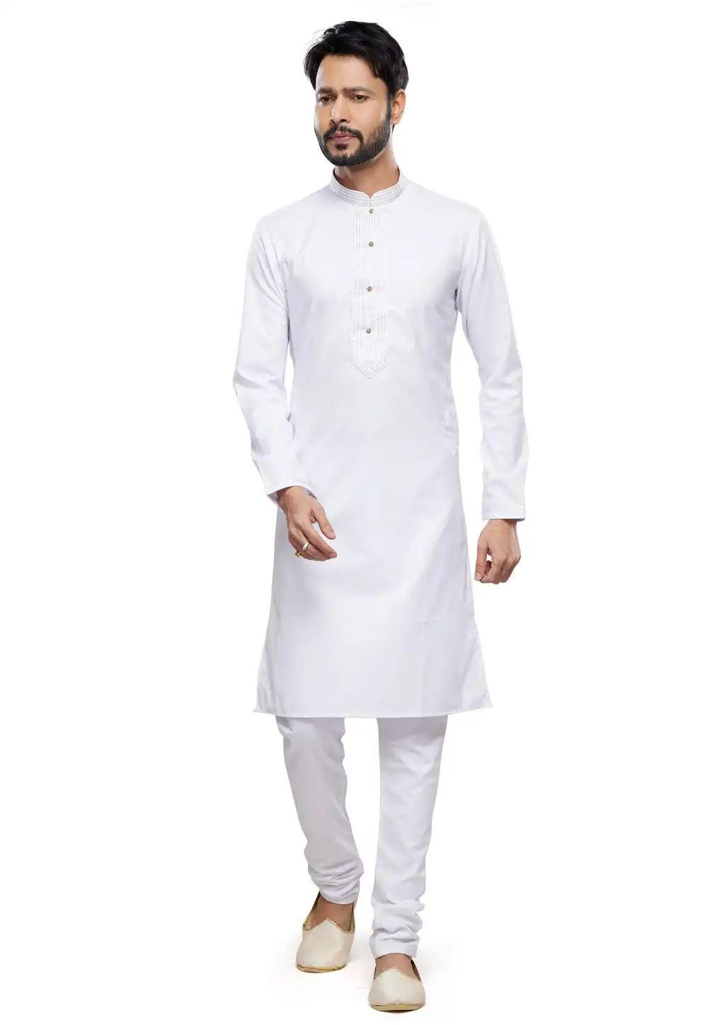 White Art Silk Kurta Pajama 280930