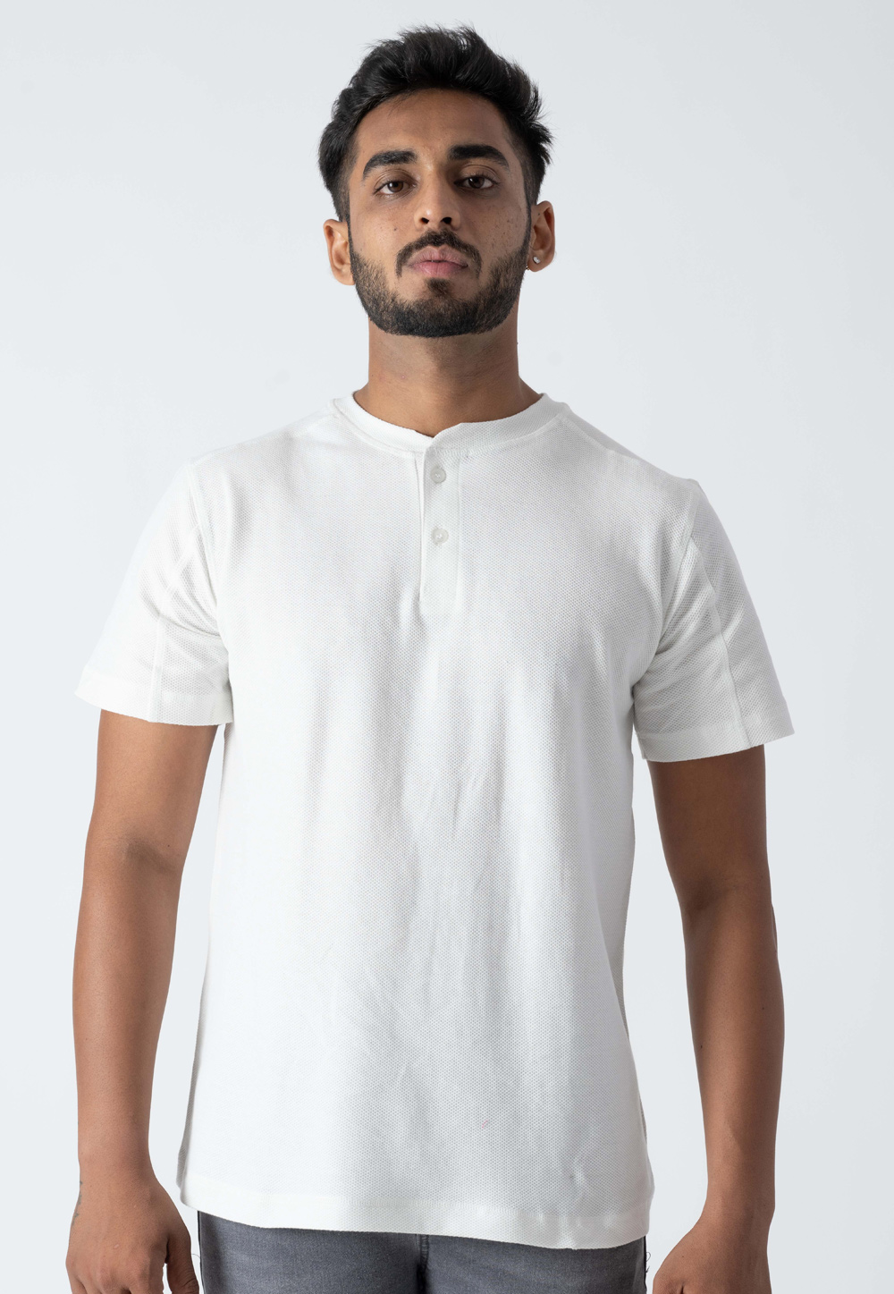 White Cotton Mens T-Shirt 313241