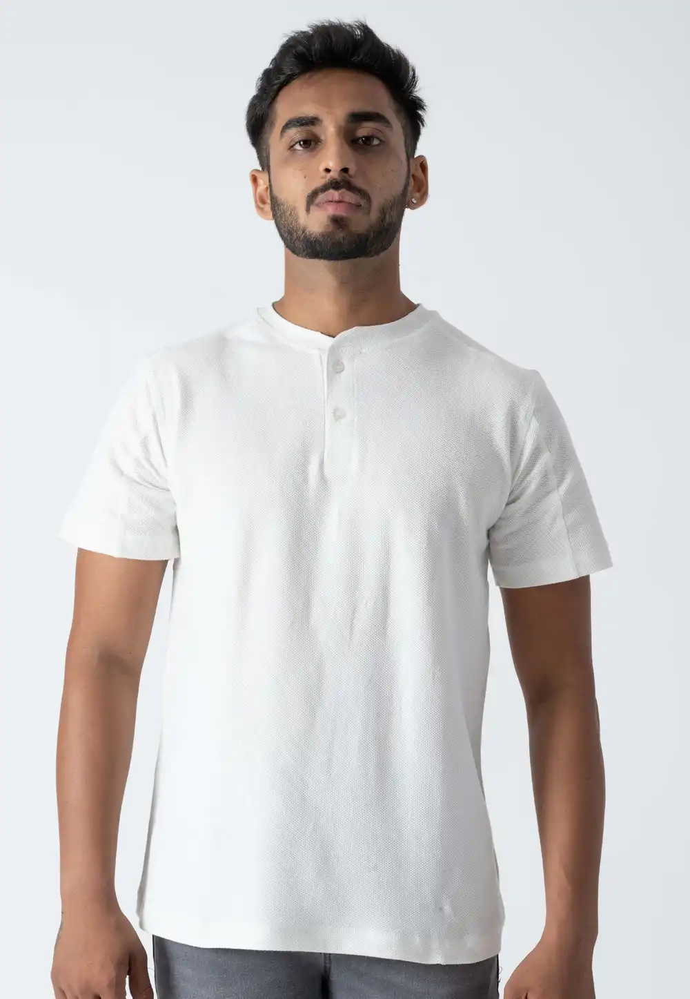 White Cotton Mens T-Shirt 313241