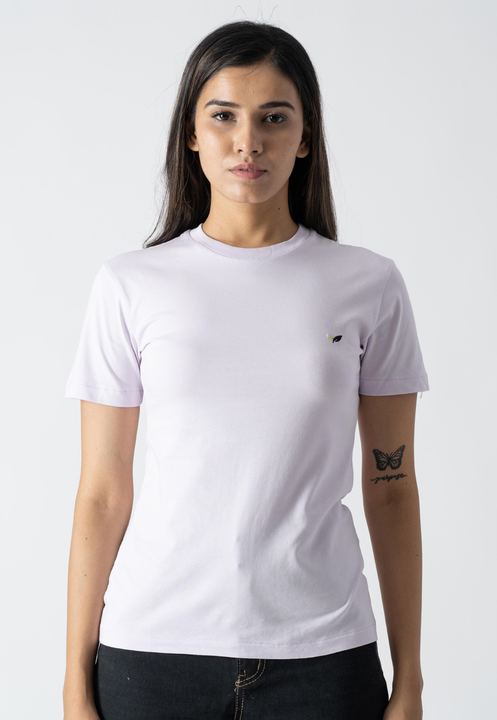 White Cotton Round Neck T-Shirt 313297