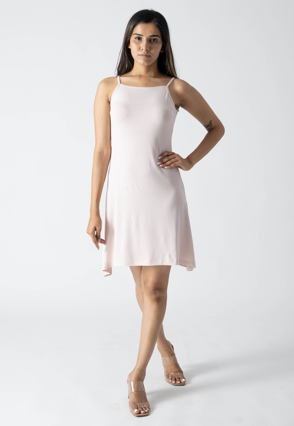 White Cotton Skater Dress 313244
