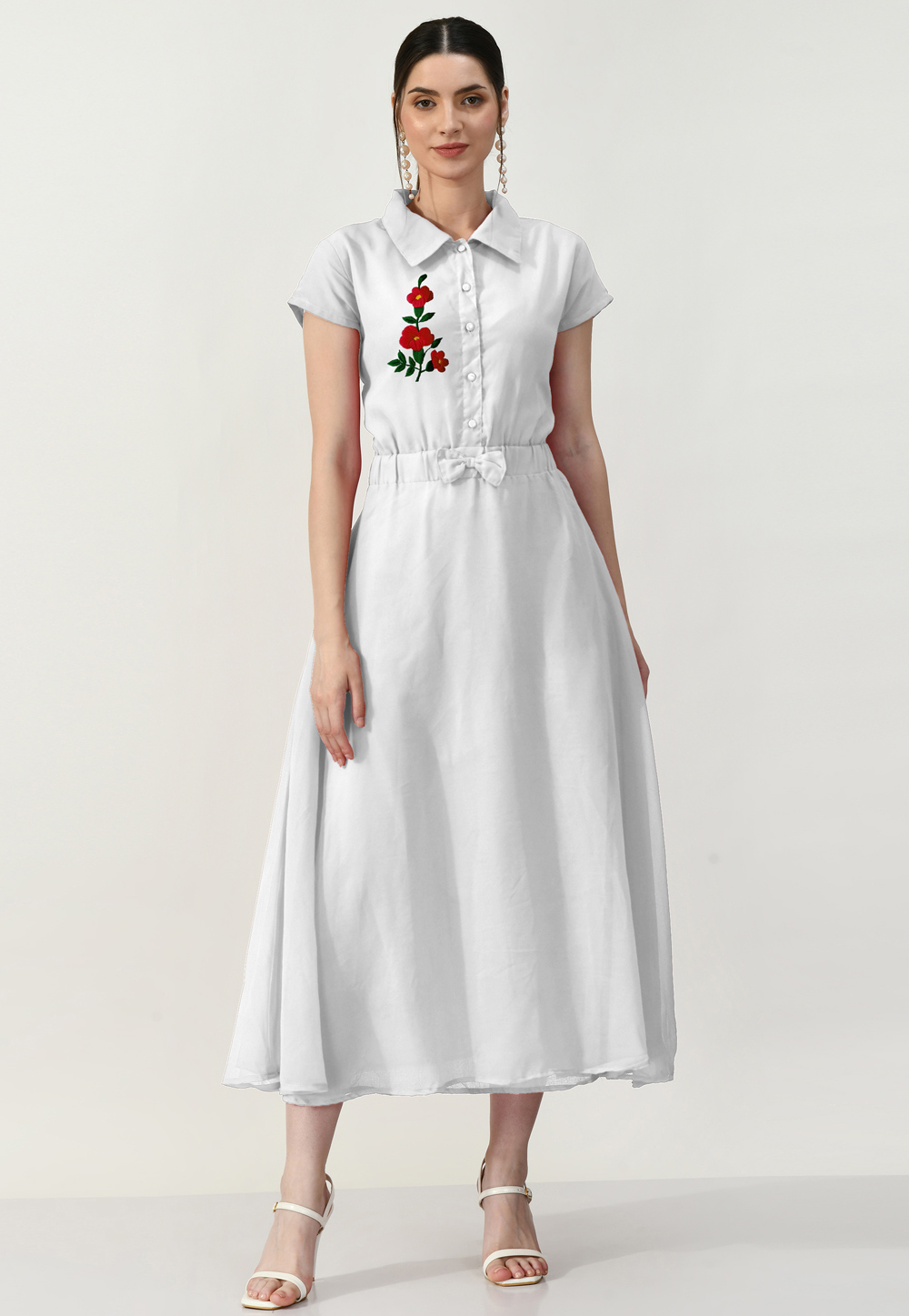 White Georgette Gown 306775