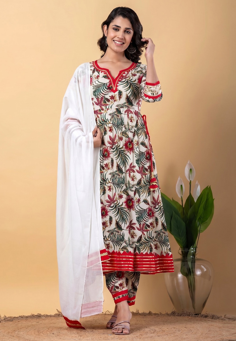 White Rayon Readymade Pant Style Suit 330301
