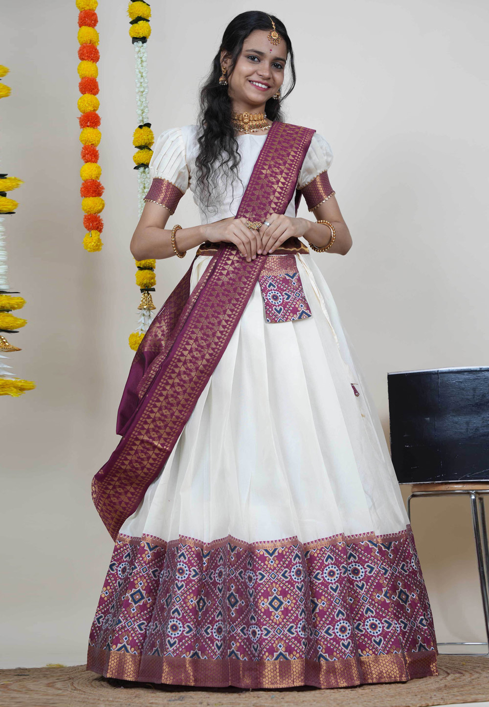White Silk Lehenga Choli 312546