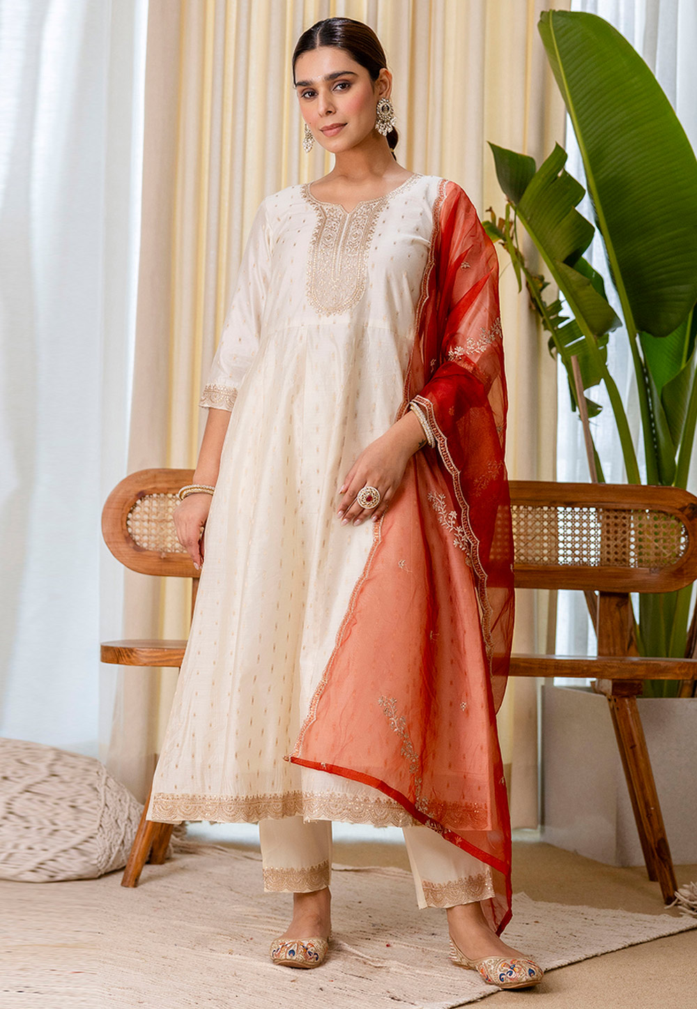 green emerald velvet dress EMBROIDERED CHIFFON CH13-02 main image 1