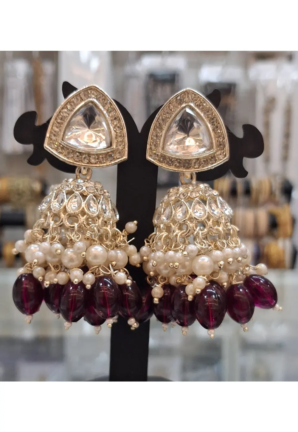 Wine Alloy Earrings 331392