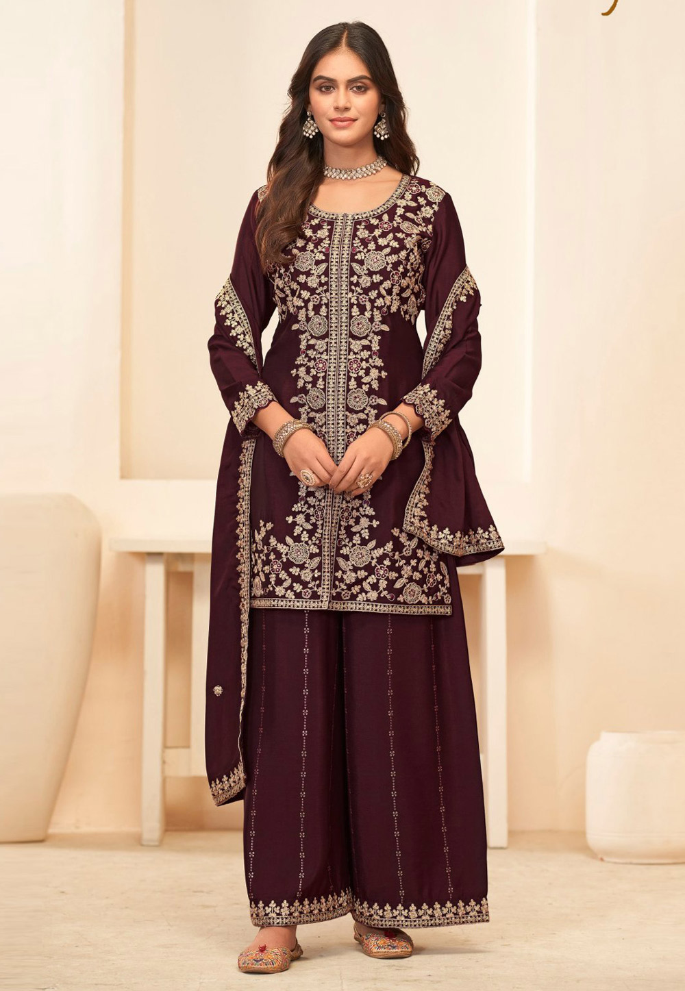 Wine Chinon Palazzo Suit 322803