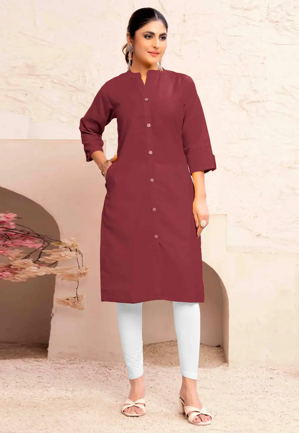 Wine Cotton Tunic 324637
