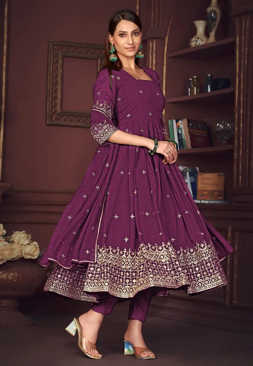 Purple Georgette Anarkali Salwar Kameez 283651