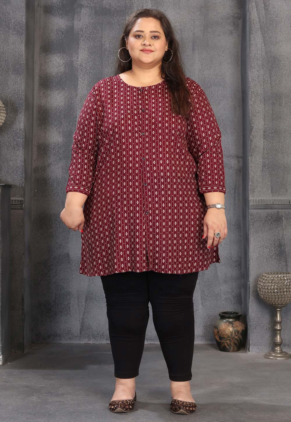 Wine Rayon Kurti 319484