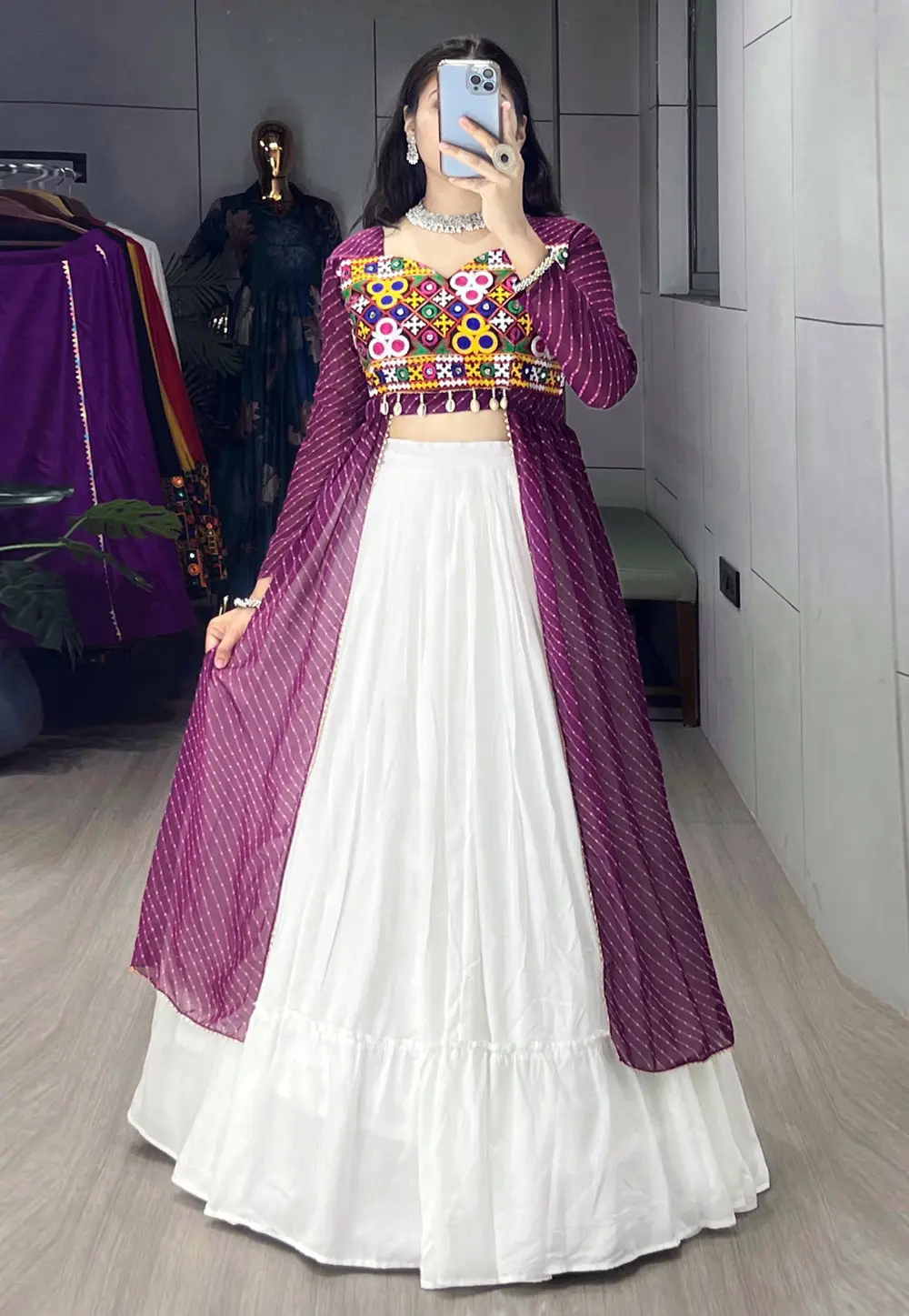 Wine Rayon Navratri Chaniya Choli 333016