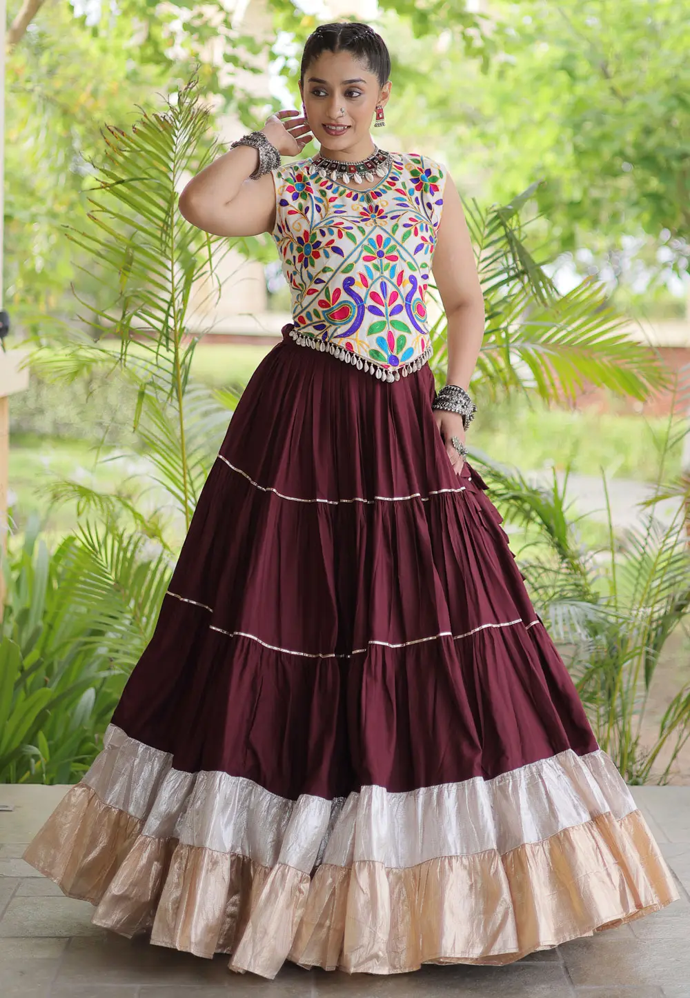 Wine Rayon Navratri Chaniya Choli 333803