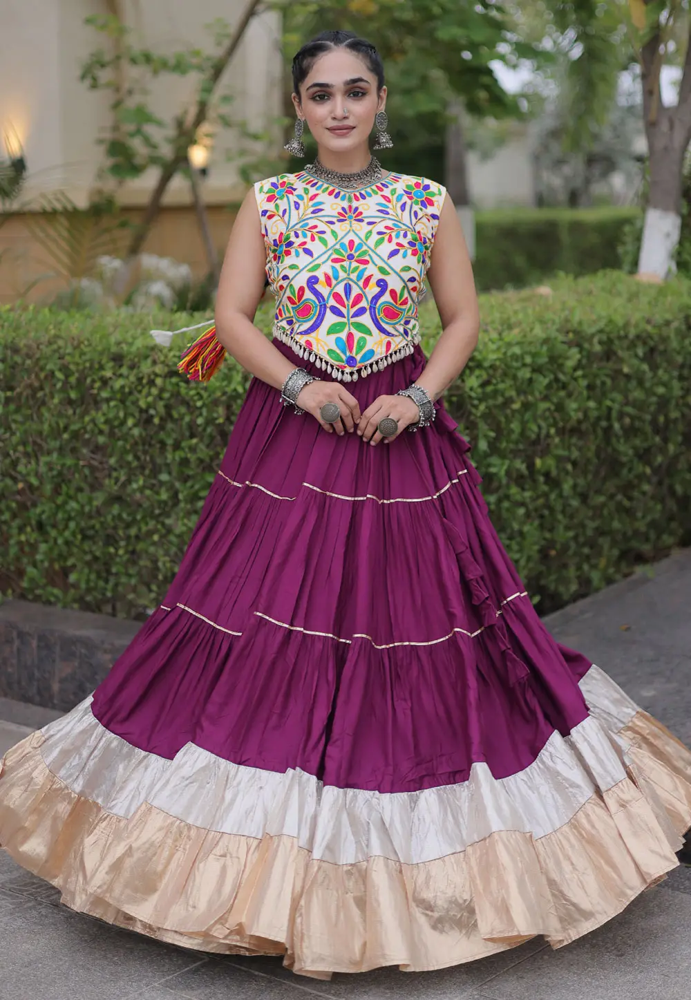 Wine Rayon Navratri Chaniya Choli 333812