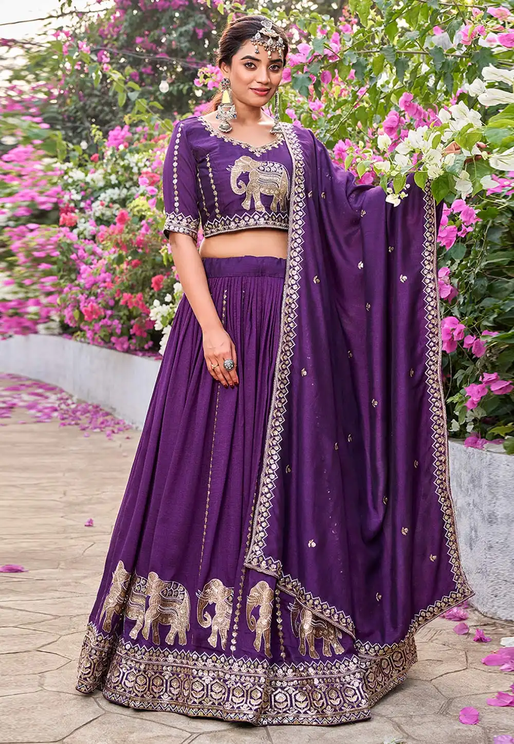 Wine Silk Lehenga Choli 325099