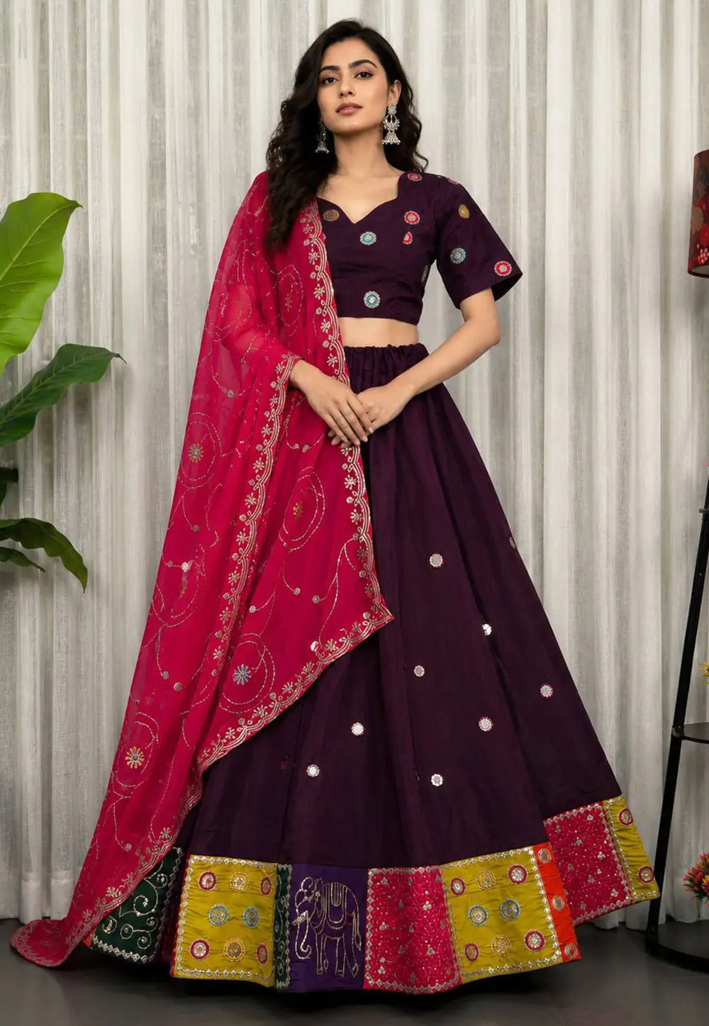 Wine Silk Navratri Chaniya Choli 332506