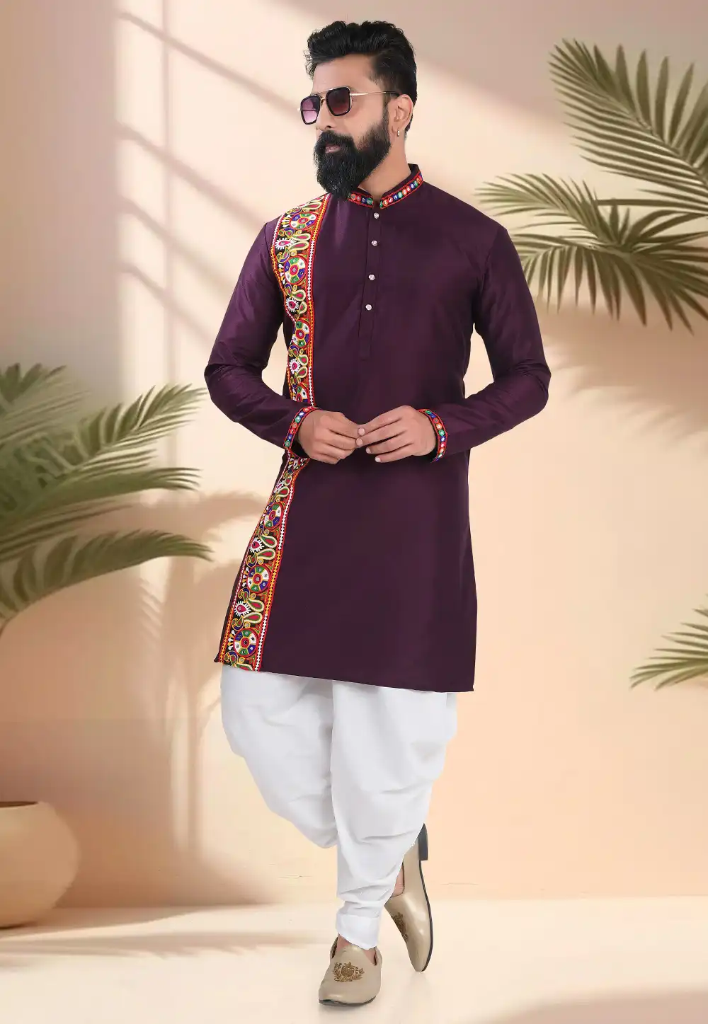 Wine Silk Navratri Dhoti Kurta 315600