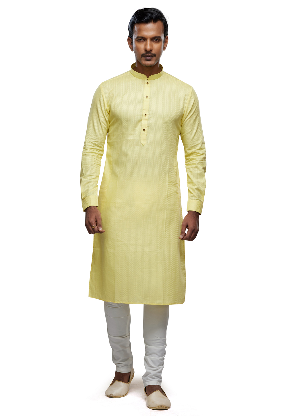 Yellow Art Silk Kurta Pajama 280943