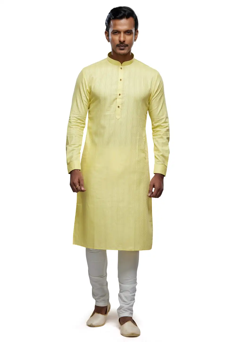 Yellow Art Silk Kurta Pajama 280943