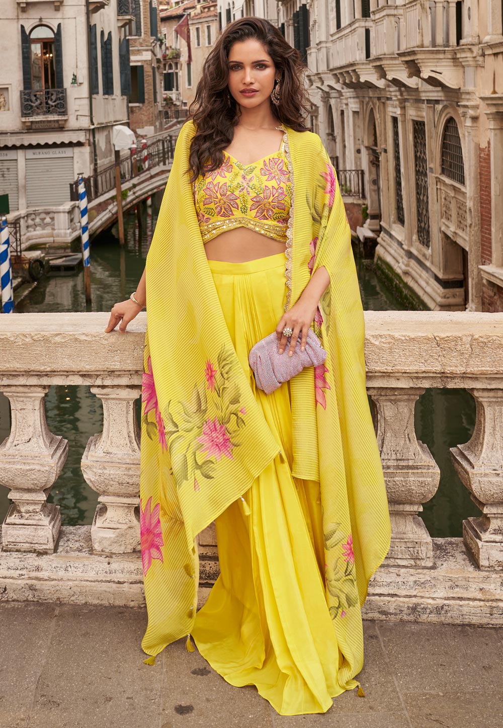 Yellow Chinon Jacket Style Suit 323496