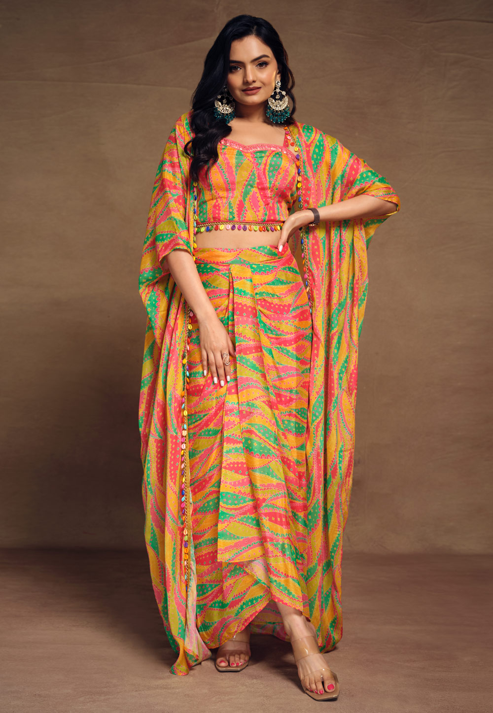 Yellow Chinon Silk Co-Ords Set 286694
