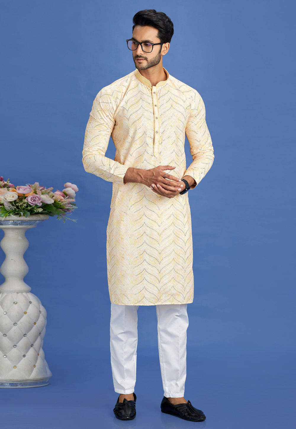 Yellow Cotton Kurta Pajama 283310