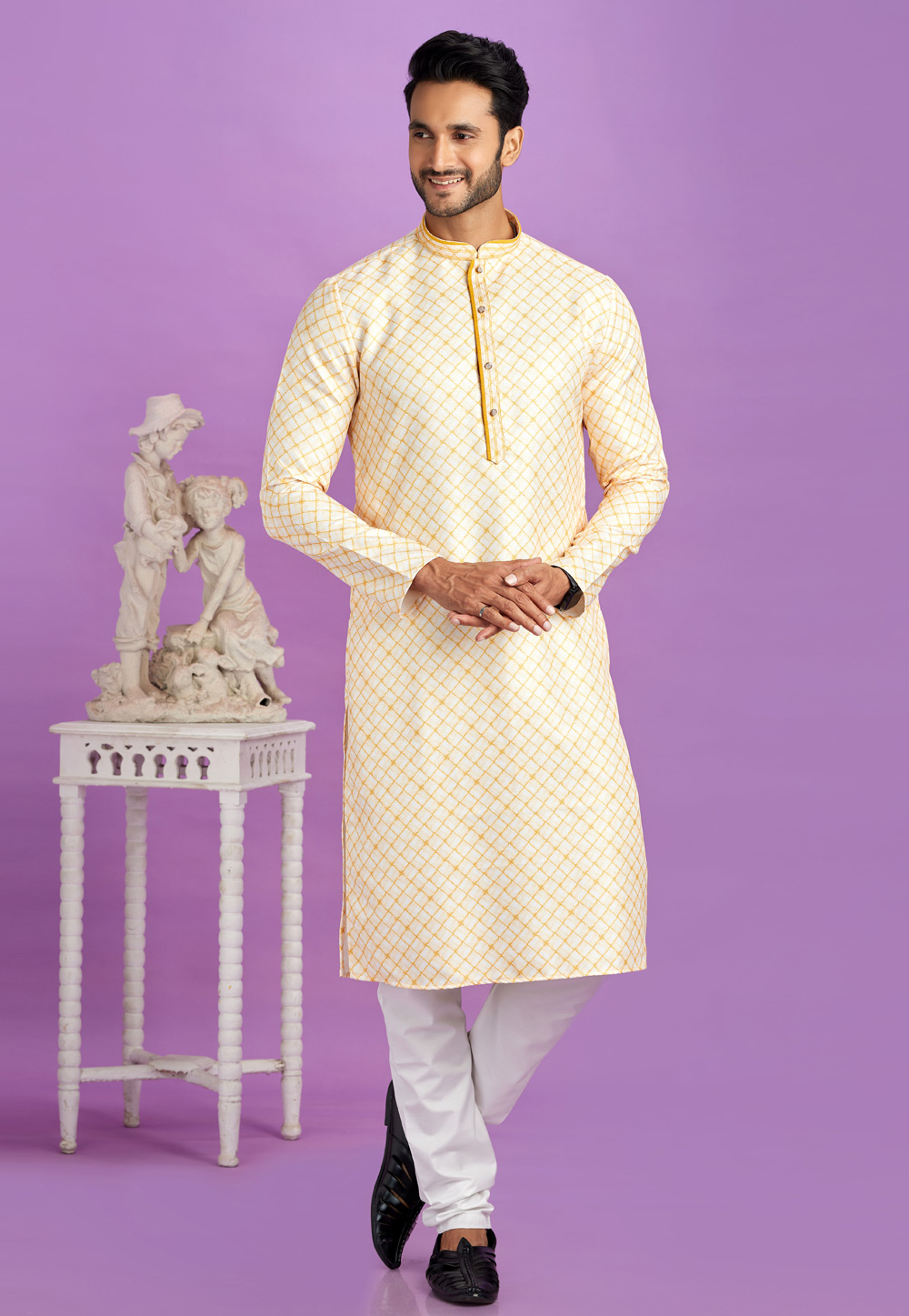 Yellow Cotton Kurta Pajama 283335