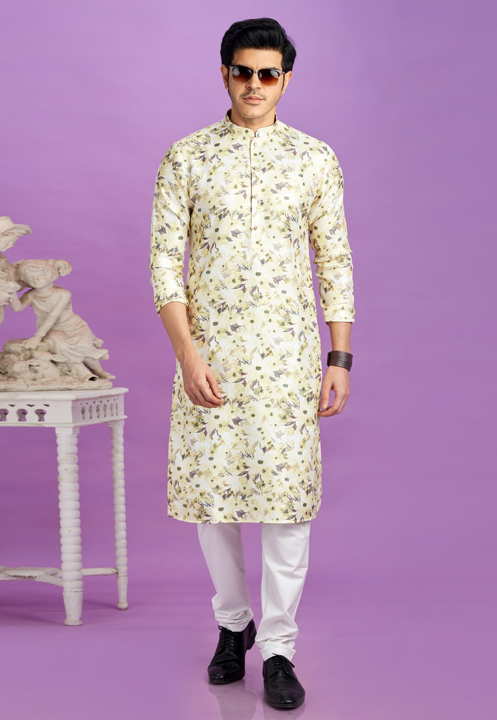 Yellow Cotton Kurta Pajama 283347