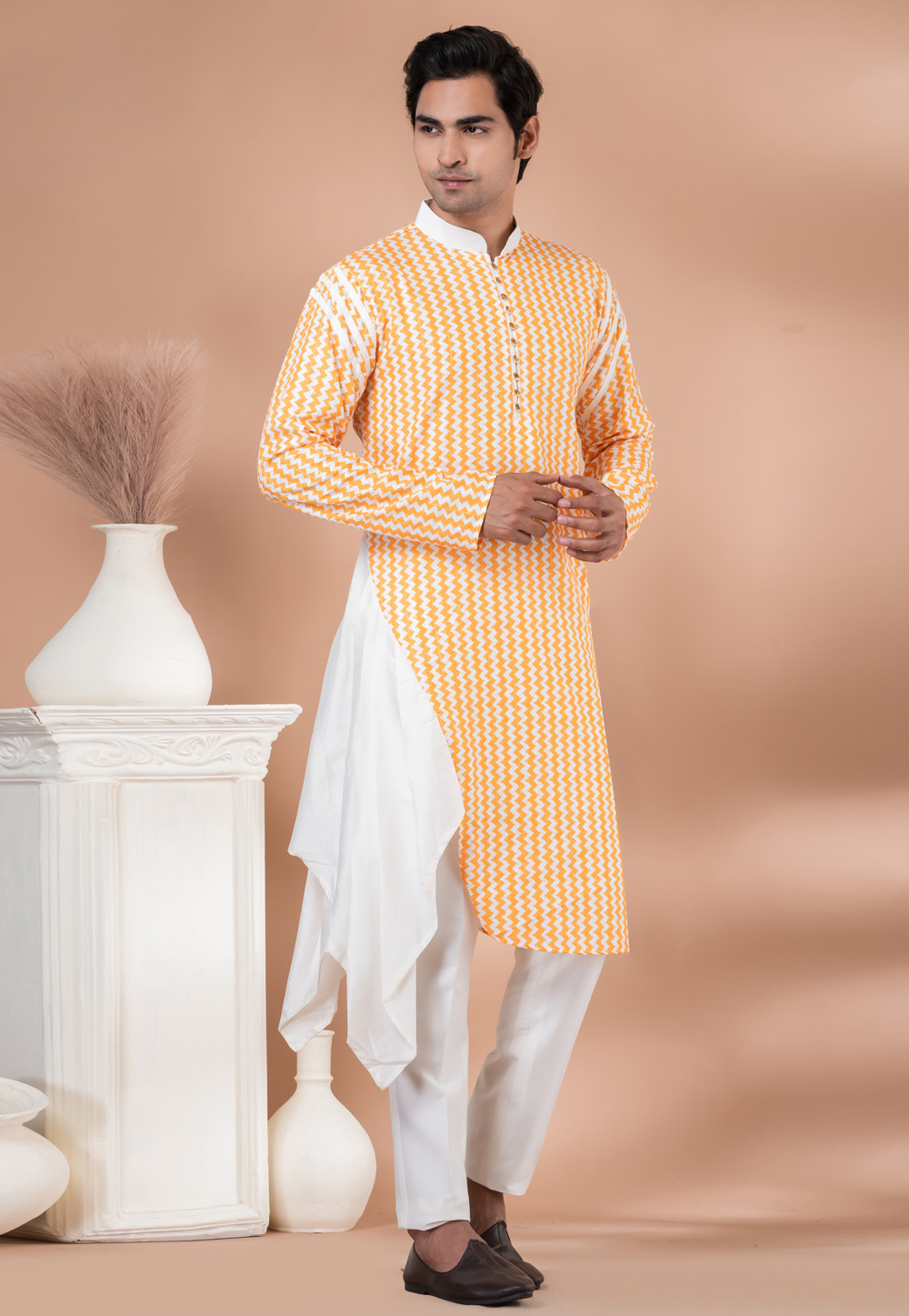 Yellow Cotton Kurta Pajama 282559