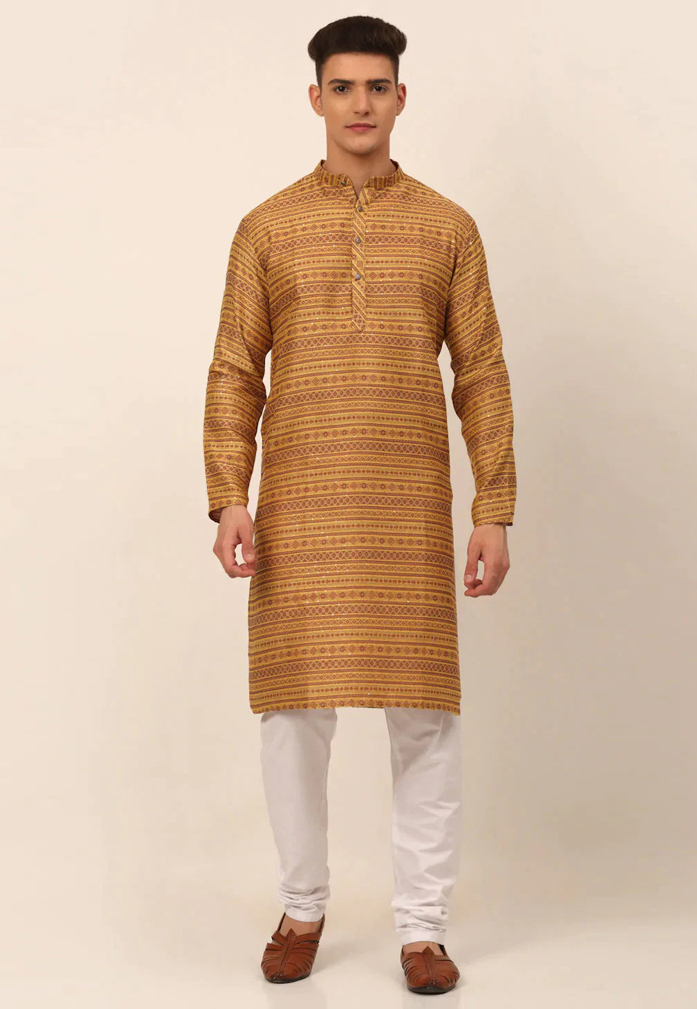 Yellow Cotton Kurta Pajama 281662