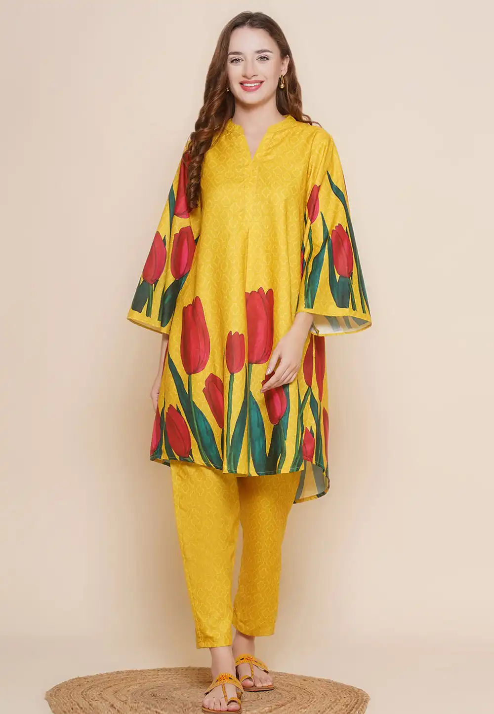 Yellow Cotton Kurta Set With Pant 281472