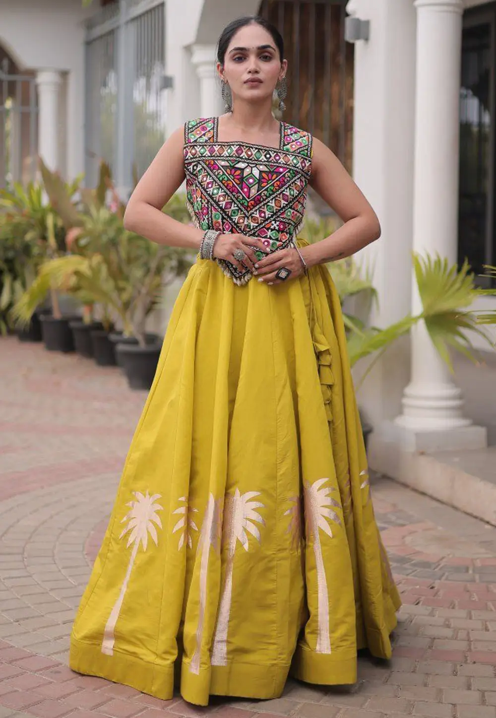 Yellow Cotton Navratri Chaniya Choli 332801
