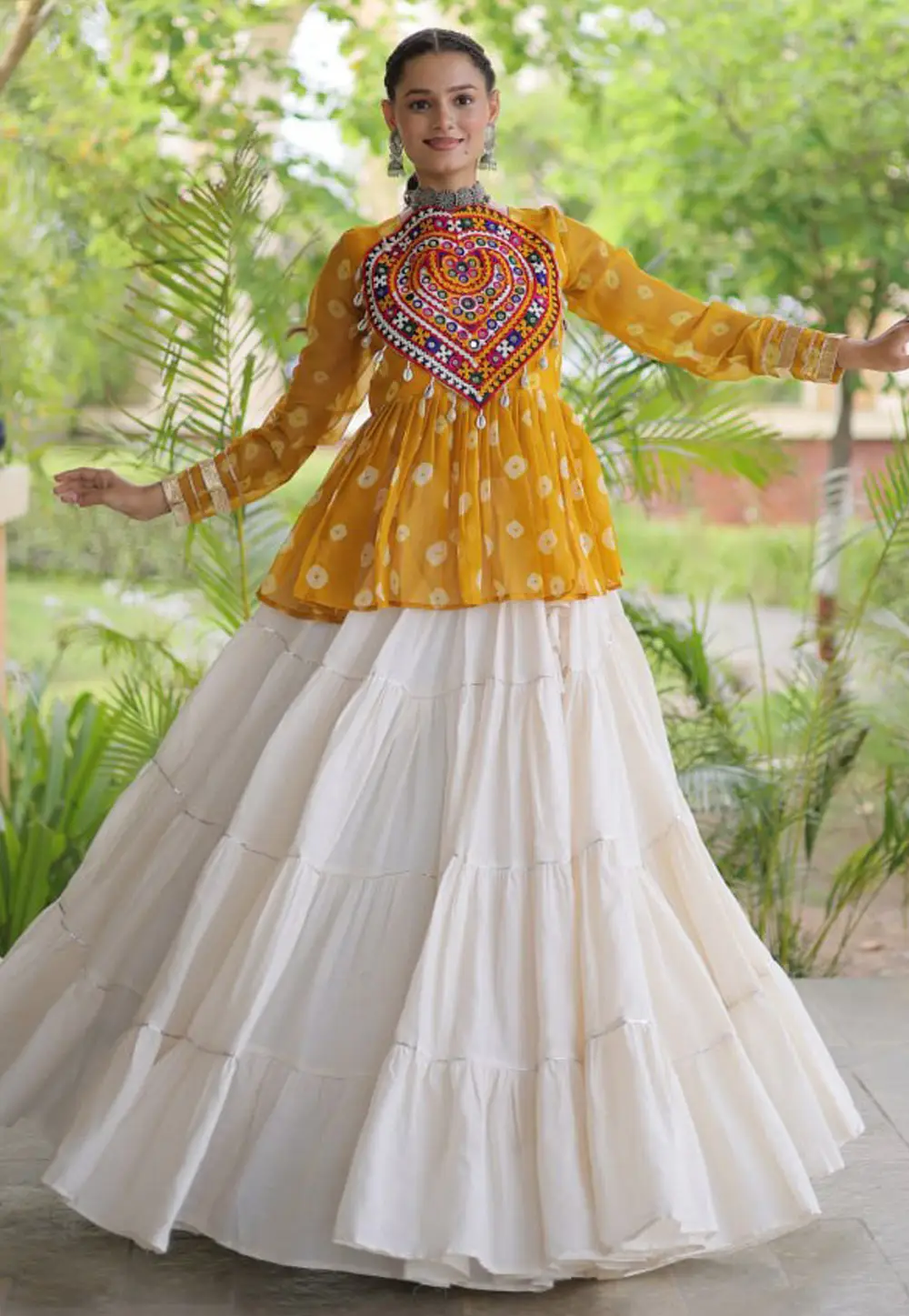 Yellow Cotton Navratri Chaniya Choli 333818